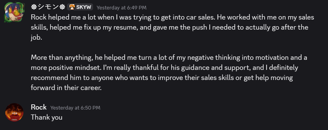 Review from Cliff — Discord community member